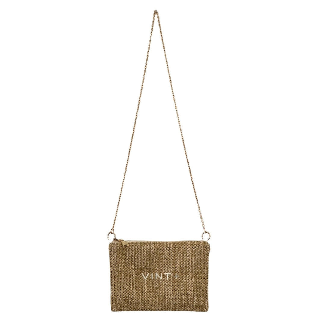 STRAW CLUTCH - CREME WEIß