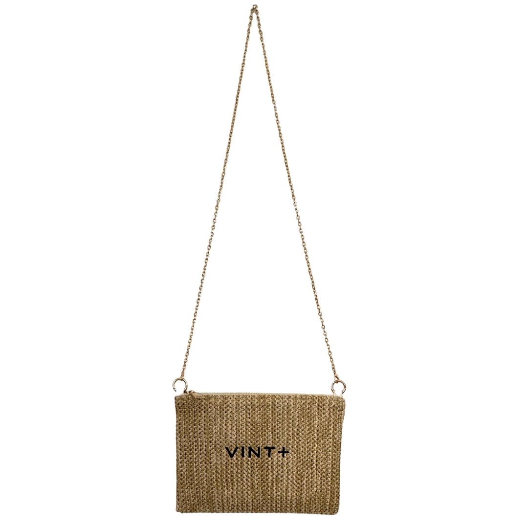 STRAW CLUTCH - SCHWARZ