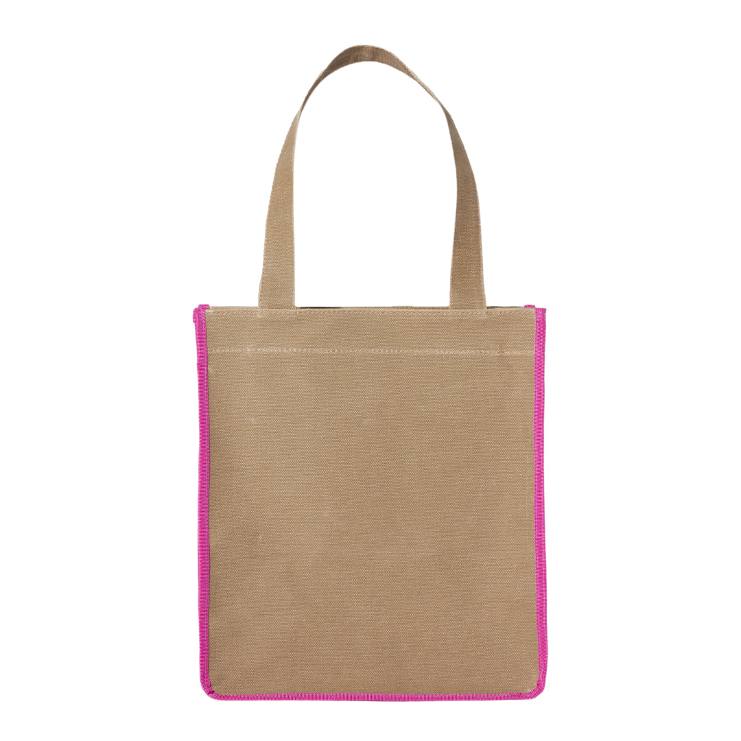 CANVAS BAG - LONG - BEIGE / PINK