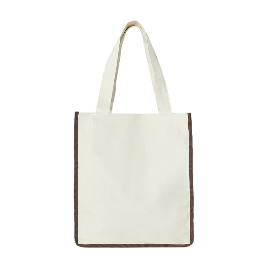 CANVAS BAG - LONG - CREME WEIß / BRAUN