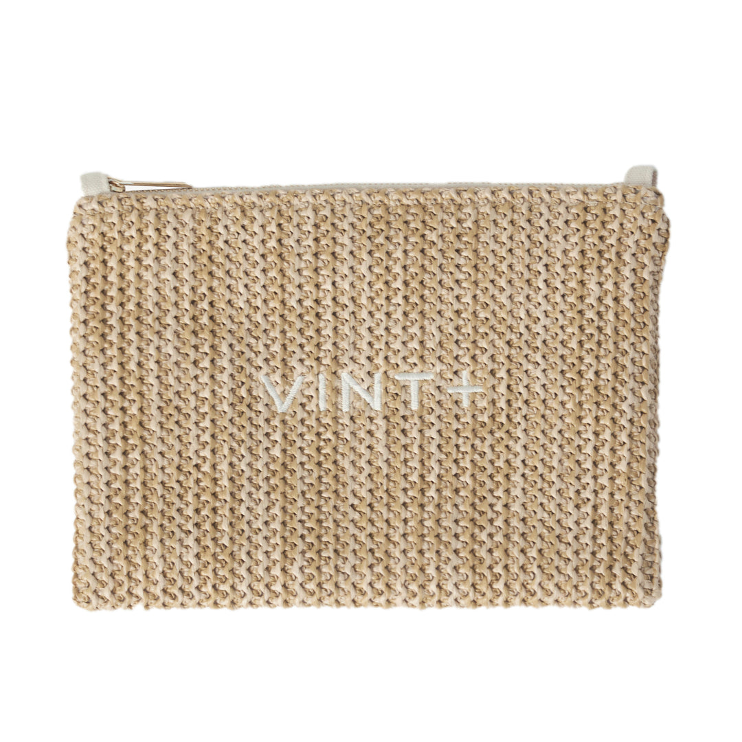 STRAW CLUTCH - CREME WEIß