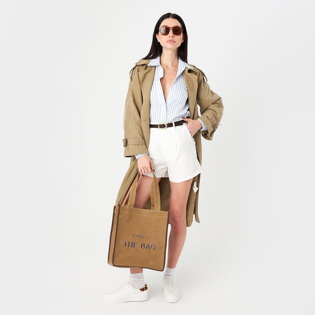 CANVAS BAG - LONG - BEIGE / BRAUN