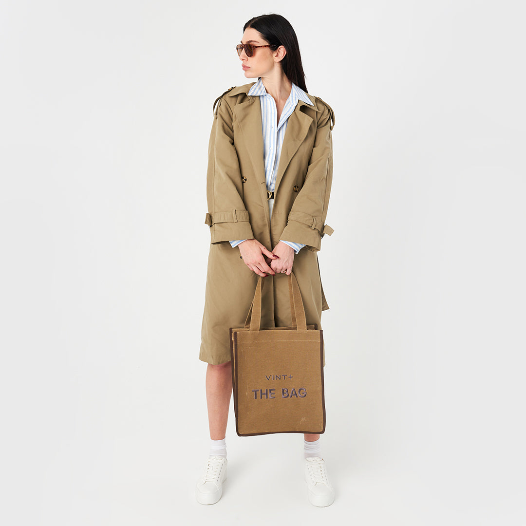 CANVAS BAG - LONG - BEIGE / BRAUN